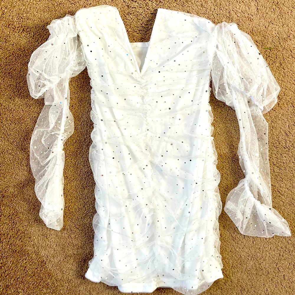 Bachelorette Party White Sequin Dress